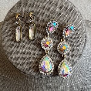 Elegant Crystal Drop Earrings Set